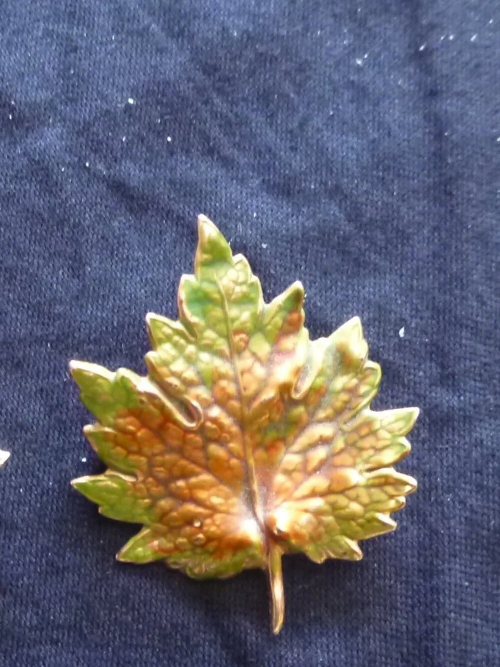 Vintage Autumn Enamel Maple Leaf Brooch Set & Signed DRL Creations Raccoon Pin